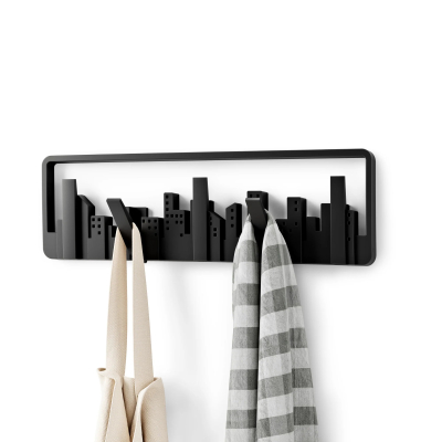                             Sklápací vešiak Skyline Black 5 háčikov                        