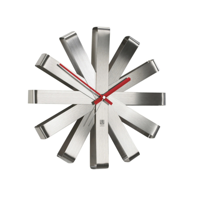 Nástenné hodiny Ribbon Stainless Steel                    
