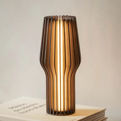 Drevená stolná LED lampa Radiant Smoked Oak                    