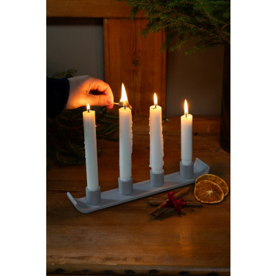                             Adventný keramický svietnik NYE Light Grey                        