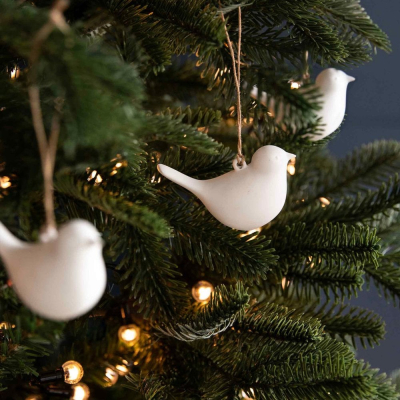 Porcelánová dekorácia Birds White - set 3 ks                    
