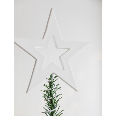                             Porcelánová špička na stromček Airdrie White                        