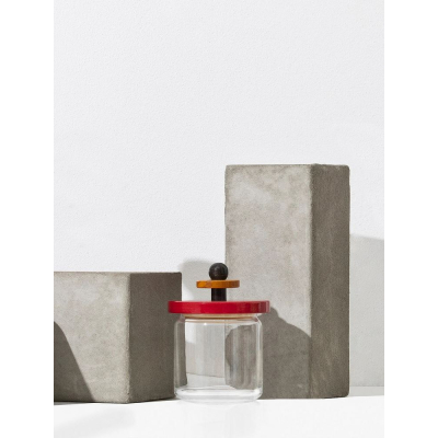                             Sklenená dóza 100 Collection Alessi 0,75 l Red                        