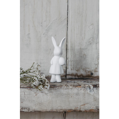 Veľkonočná dekorácia zajačik Ester White 12 cm                    