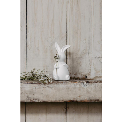 Veľkonočná dekorácia zajačik Emilia White 11 cm                    
