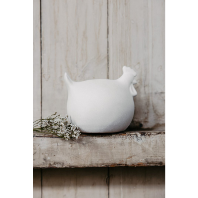                             Keramická dekorácia sliepočka Ruth White 15 cm                        