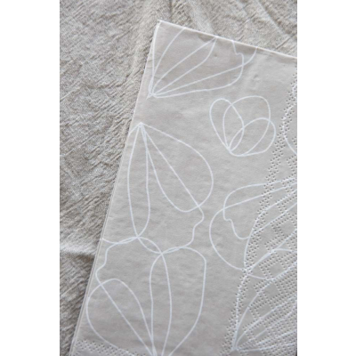                             Papierové obrúsky Blossom Greige - 16 ks                        