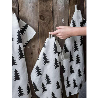                             Kuchynská utierka Gran White/Black 70x47 cm                        