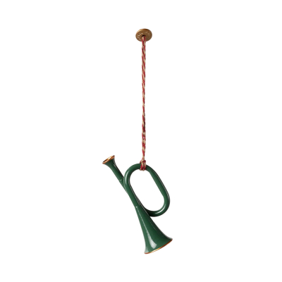Vianočná plechová ozdoba Trumpet Dark Green                    