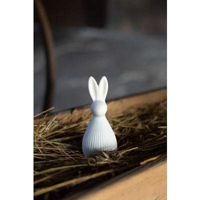 Veľkonočná dekorácia zajačik Selma White 12 cm                    