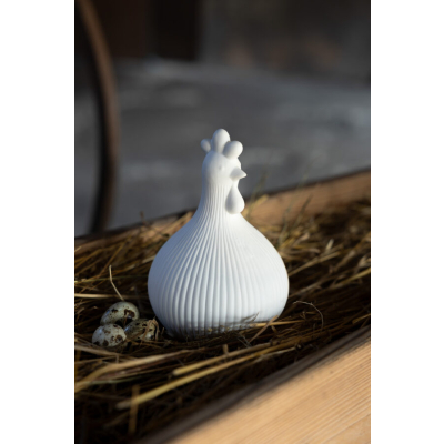 Veľkonočná dekorácia sliepočka Kerstin White 17 cm                    
