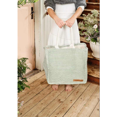                             Plážová taška Ester Jute Green White                        