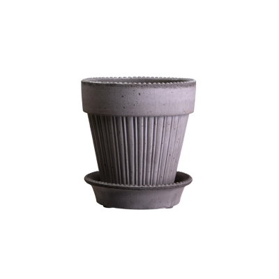 Kvetináč Simona s podmiskou Raw Grey 14 cm                    