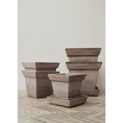                             Kvetináč s podmiskou Gaia Square Grey 21 cm                        
