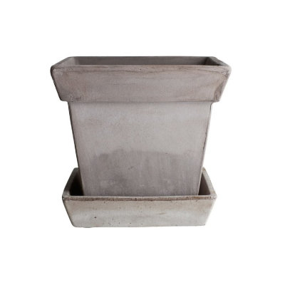 Kvetináč s podmiskou Gaia Square Grey 21 cm                    