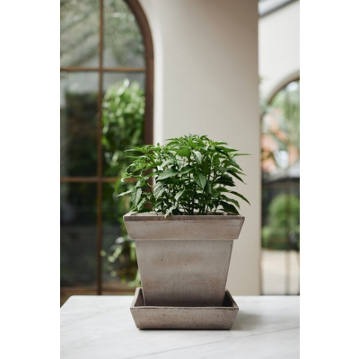                             Kvetináč s podmiskou Gaia Square Grey 25 cm                        