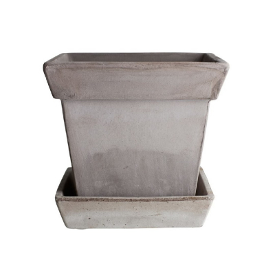Kvetináč s podmiskou Gaia Square Grey 25 cm                    