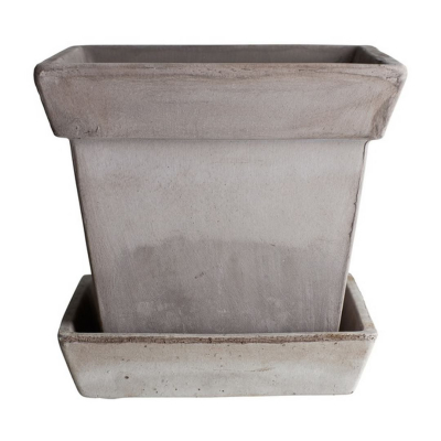 Kvetináč s podmiskou Gaia Square Grey 30 cm                    
