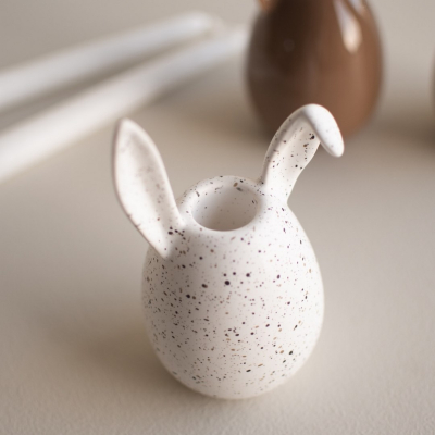                             Veľkonočný svietnik Rabbit White Dot 13 cm                        