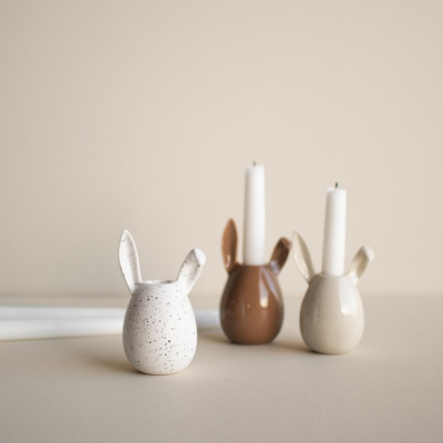                             Veľkonočný svietnik Rabbit White Dot 13 cm                        