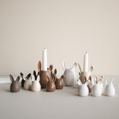                             Veľkonočný svietnik Rabbit White Dot 13 cm                        