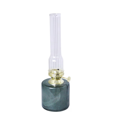 Sklenená petrolejová lampa Elvira Green 25 cm                    