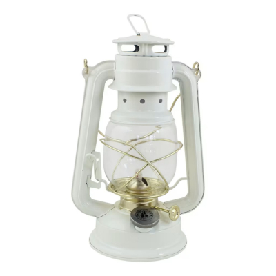 Petrolejová lampa Hurricane White Brass 24 cm                    