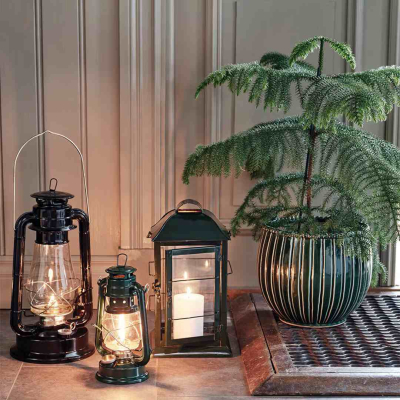                             Petrolejová lampa Hurricane Green Brass 24 cm                        