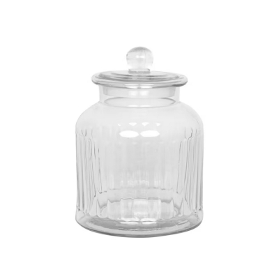 Sklenená dóza s vekom Gustav Ribbed Medium                    