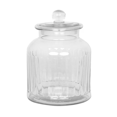 Sklenená dóza s vekom Gustav Ribbed Large                    
