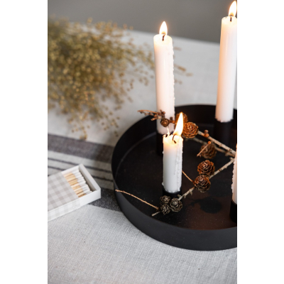                             Adventný kovový svietnik Sund Round Black                        