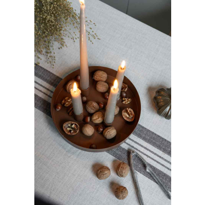                             Adventný kovový svietnik Sund Round Brown                        