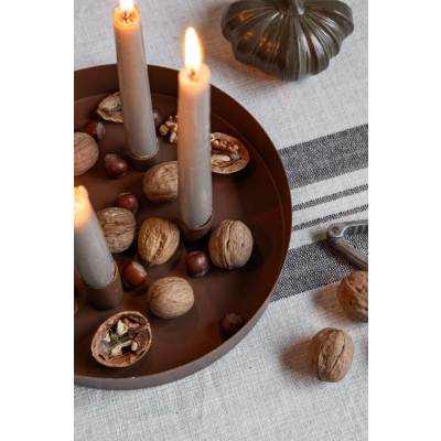                             Adventný kovový svietnik Sund Round Brown                        