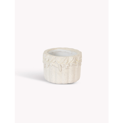                             Kameninový kvetináč Cetara Rustic White 15 cm                        