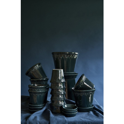                             Kvetináč Kobenhavner glazovaný Petrol Blue 14 cm                        