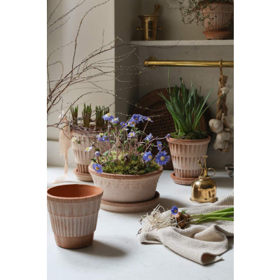                             Kvetináč Pantheon s podmiskou Raw Rosa 18 cm                        
