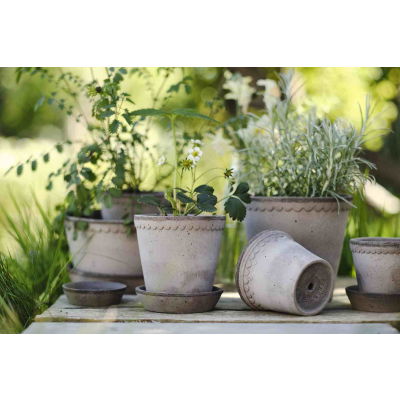                             Kvetináč Helena s podmiskou Raw Grey 18 cm                        