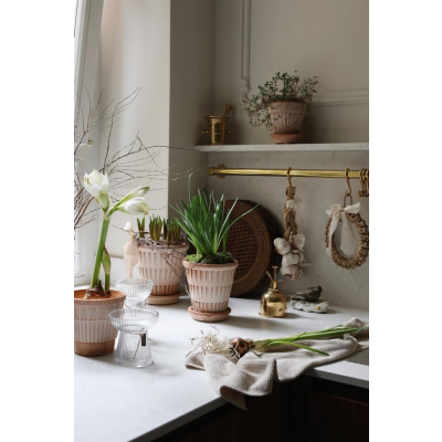                             Kvetináč Pantheon s podmiskou Raw Rosa 16 cm                        