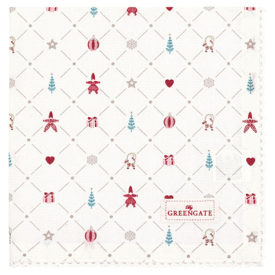 Vianočný bavlnený obrúsok Clarina White 40 cm                    