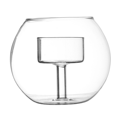 Dizajnový sklenený svietnik Ina Round 13 cm                    