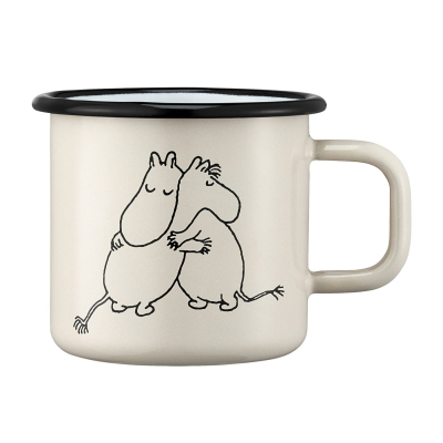 Smaltovaný plecháčik Moomin Hug biely 3,7 dl                    