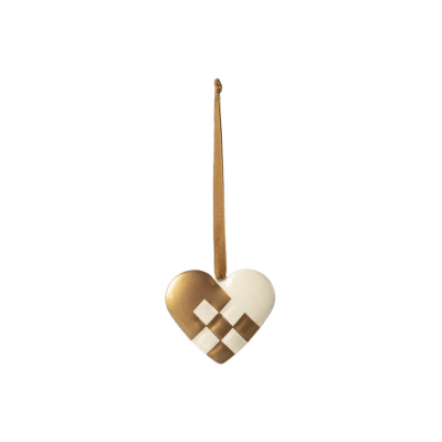 Vianočná plechová ozdoba Heart Gold Small                    