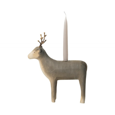 Vianočný drevený svietnik Reindeer Medium                    