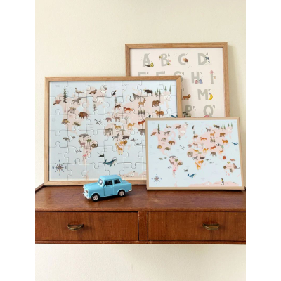                             Detské puzzle World Map Animal 42 dielikov                        