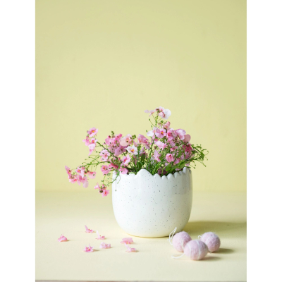                             Škrupinový kvetináč Mona White Melange 12 cm                        