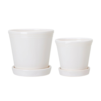                             Kvetináč s podmiskou Emelina White 15 cm                        