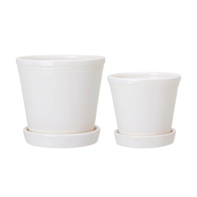                             Kvetináč s podmiskou Emelina White 13 cm                        