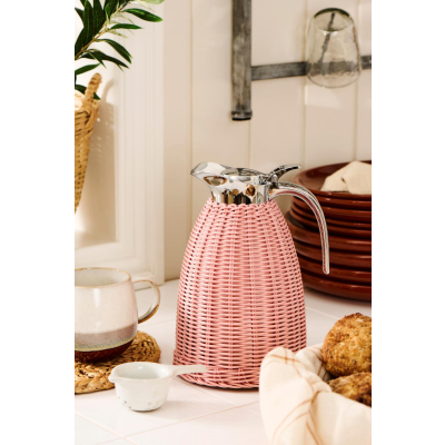                             Termoska Polyrattan Handwoven Pink 1,5 l                        