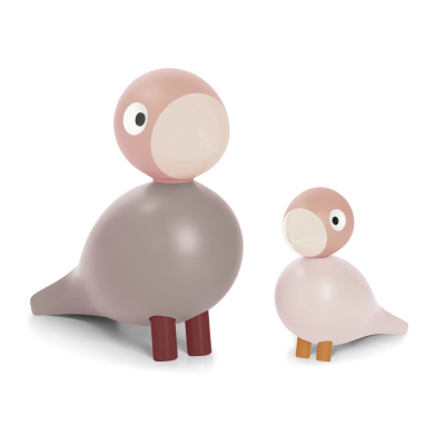 Drevené vtáčiky Liv and Lykke Soft Pink - set 2 ks                    