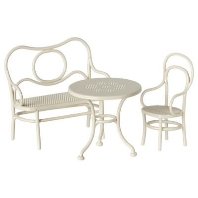 Lavica so stolíkom a stoličkou Cafe Set Off-White                    